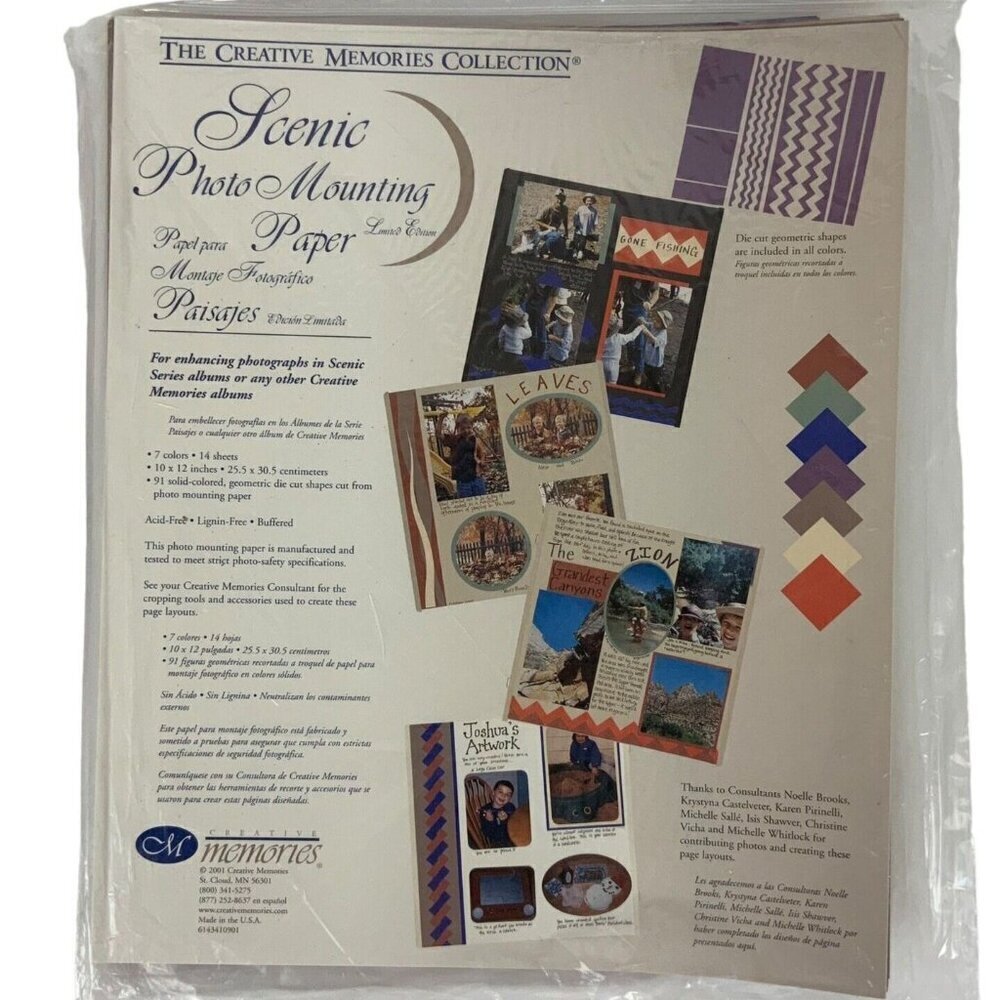 Creative Memories 10x12 Scenic Photo Mounting Paper Die Cut Shapes Scrapbooking